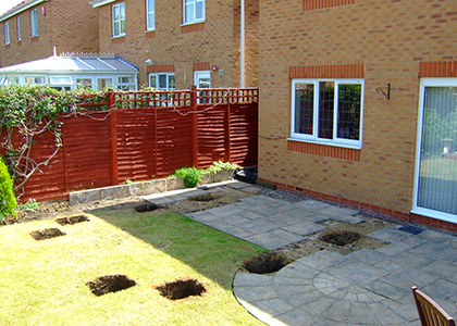 Durabase Step 2: Dig out holes for concrete pads