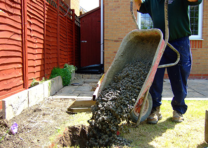 Durabase Step 3: Fill holes with concrete